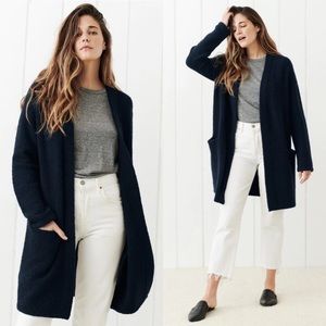 JENNI KAYNE Boucle Sweater Coat in Navy Blue Size Medium